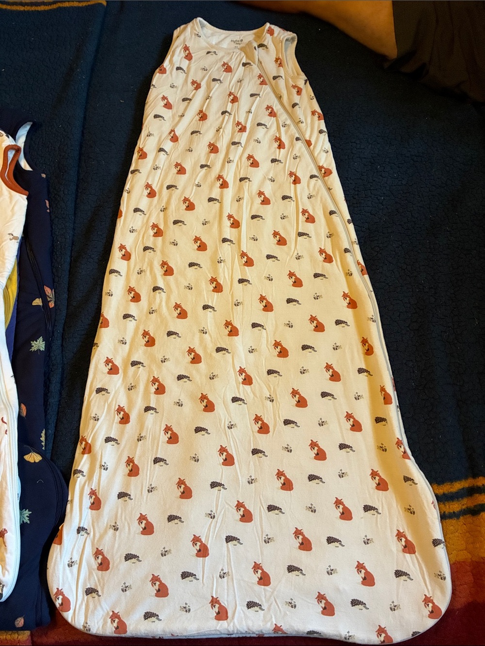 Kyte BABY Cream Sleep Sack with Fox and Hedgehog Print